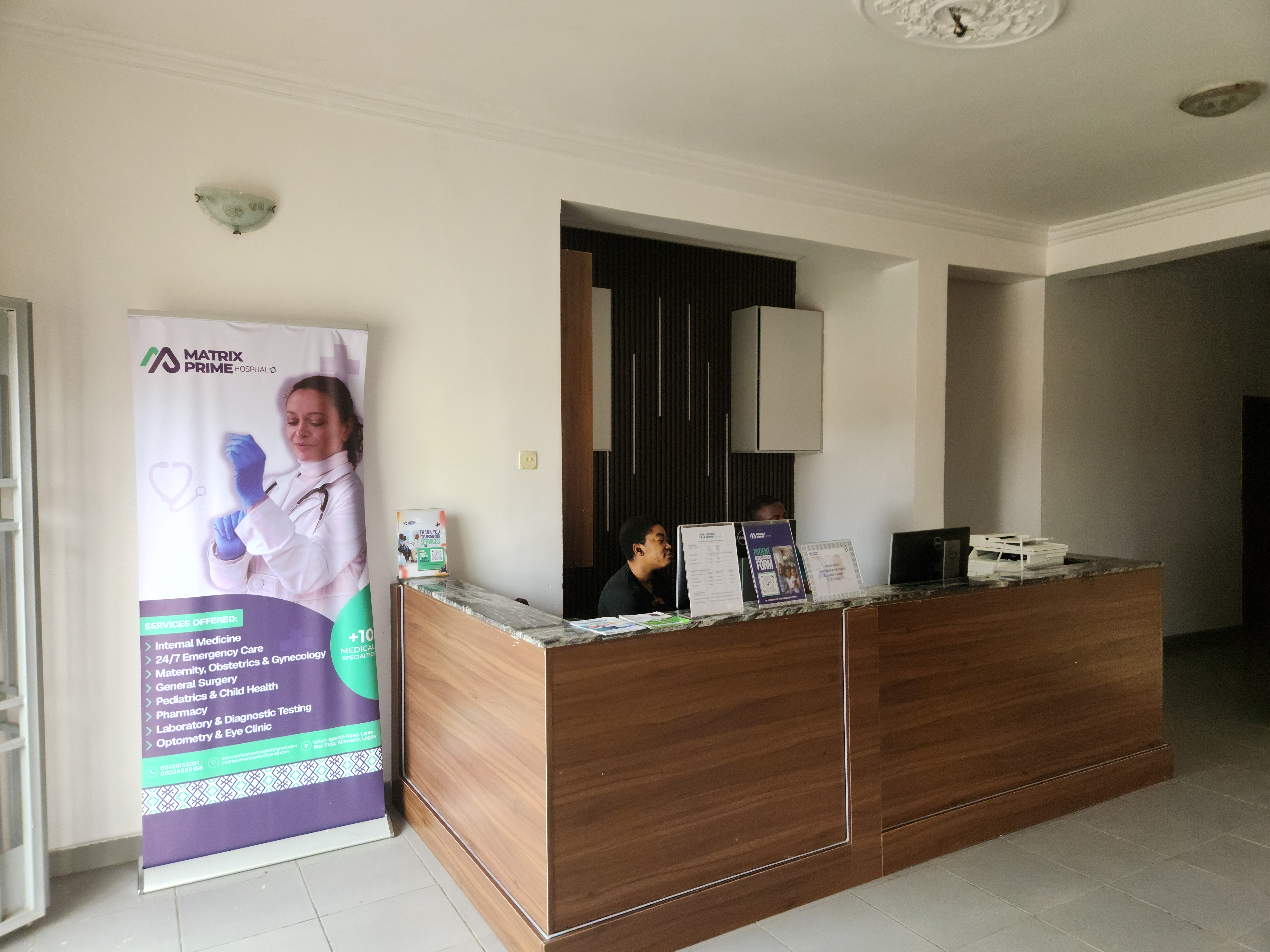 Reception and patient lobby